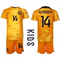 Dres Holandsko Davy Klaassen #14 Domáci pre deti MS 2022 Krátky Rukáv (+ trenírky)